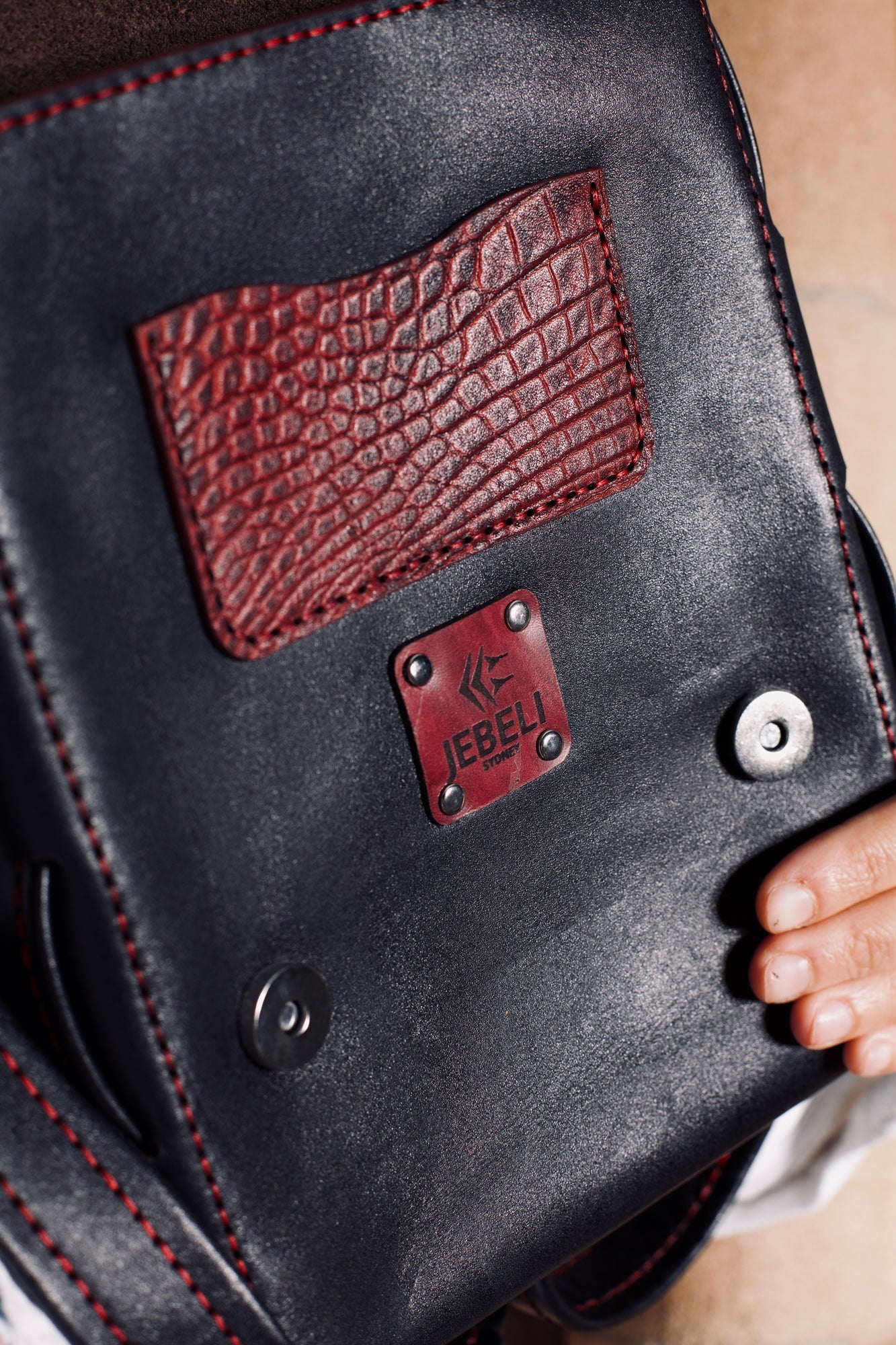 JINA Satchel (SCARLET CROC PATTERN)