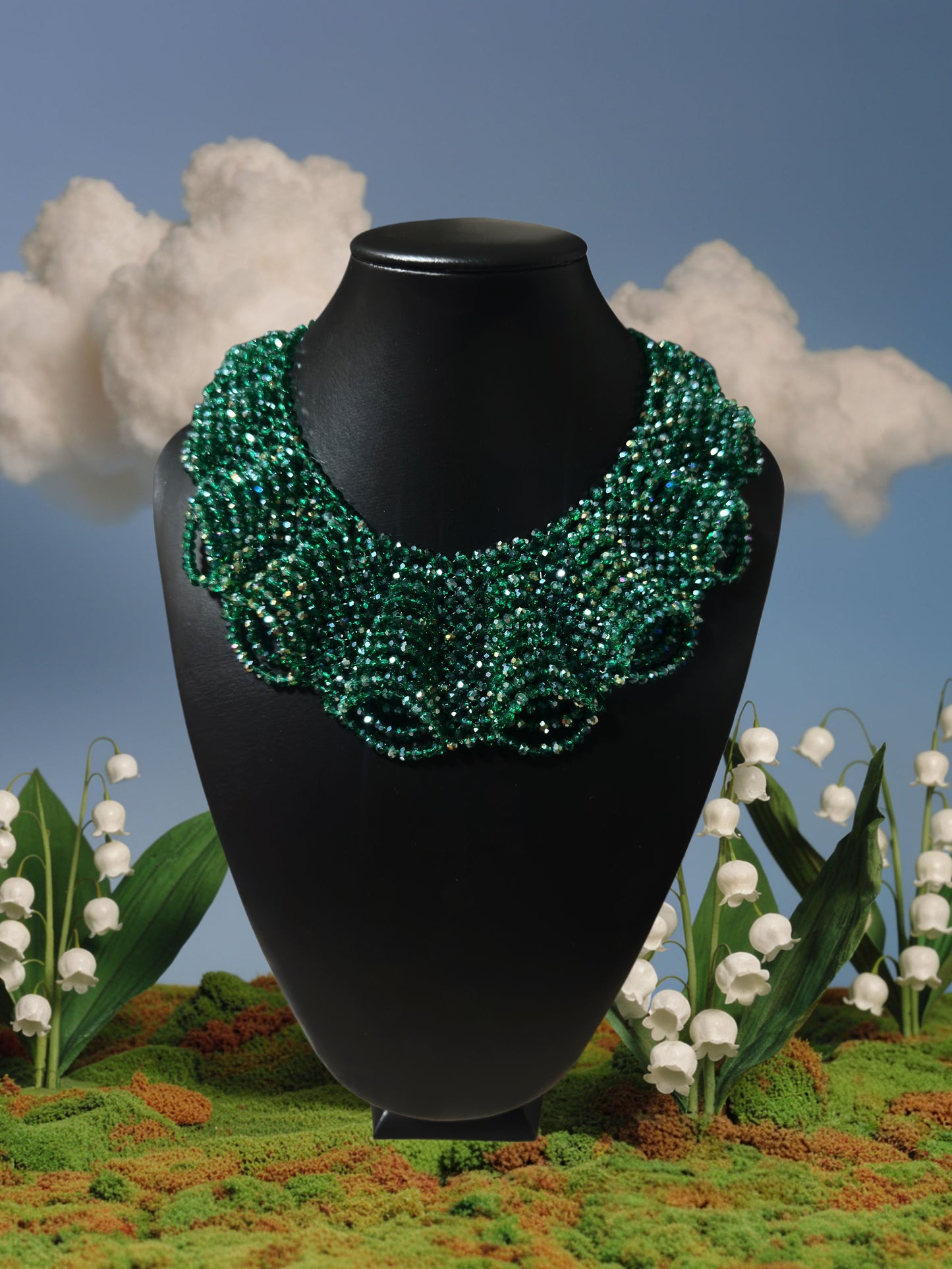 Crystal Ruffle Collar Necklace