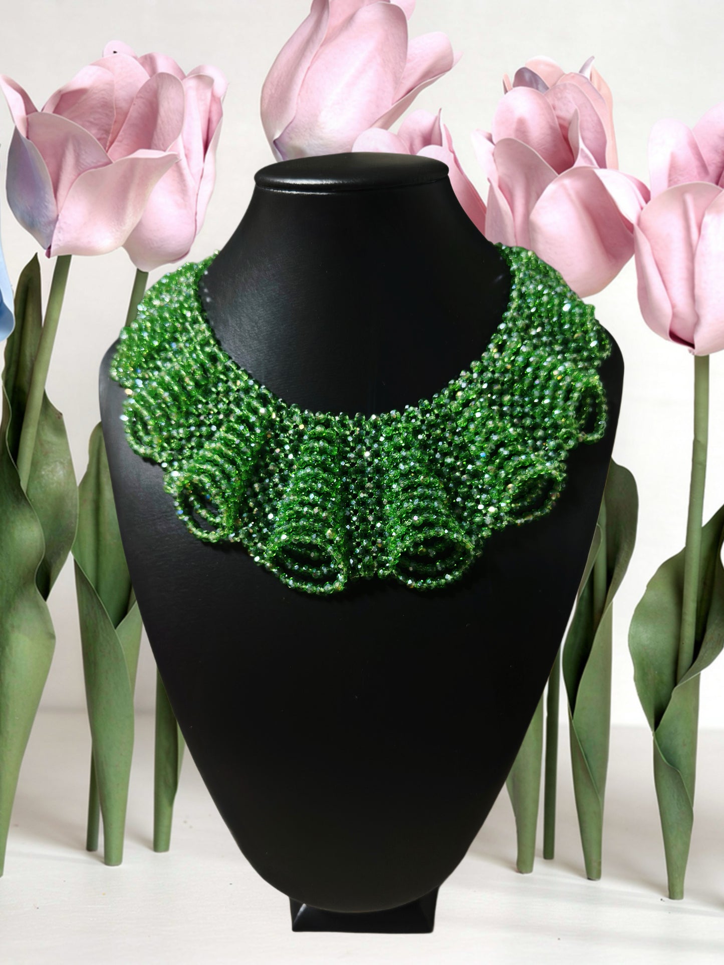 Crystal Ruffle Collar Necklace