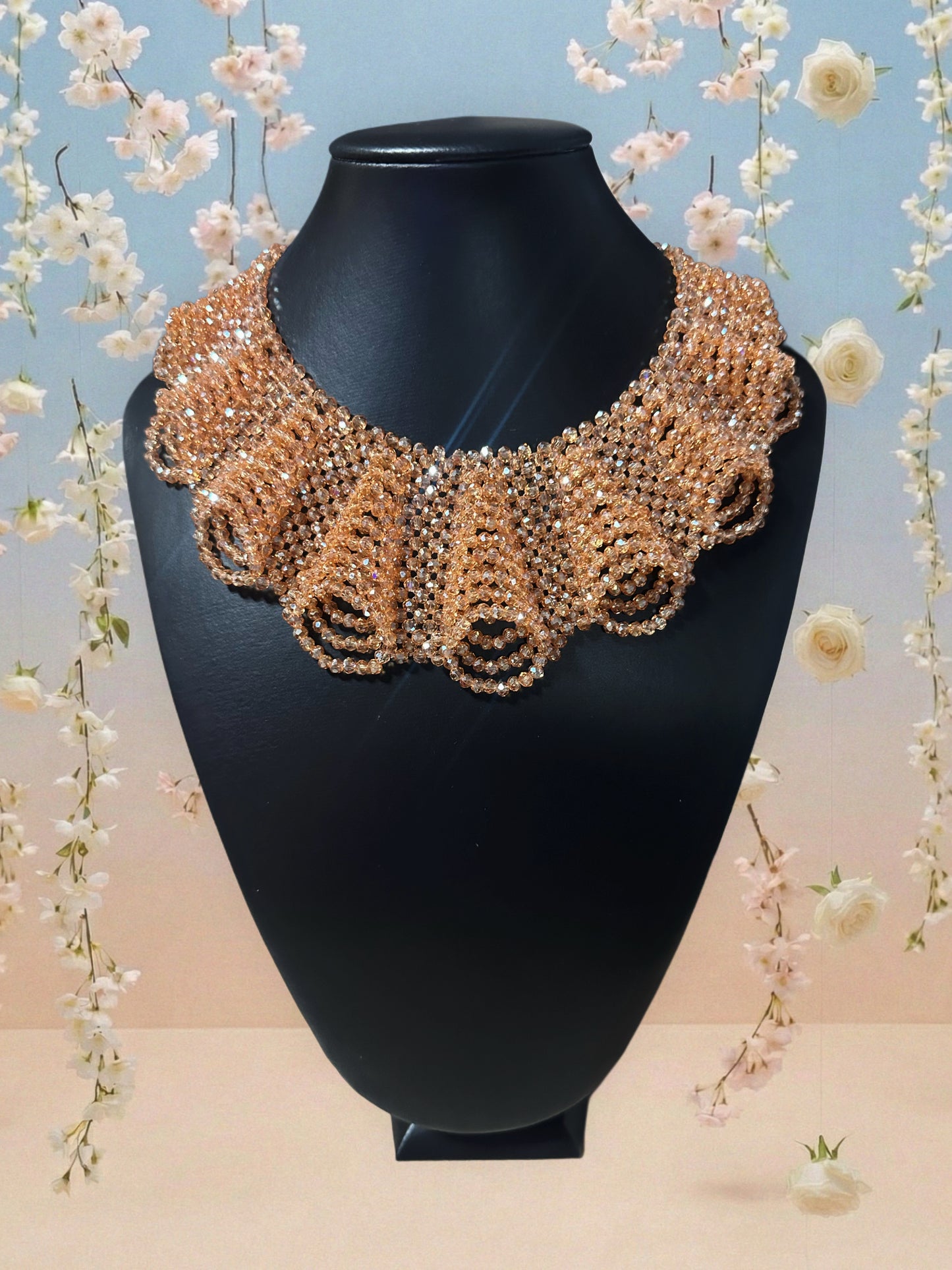 Crystal Ruffle Collar Necklace