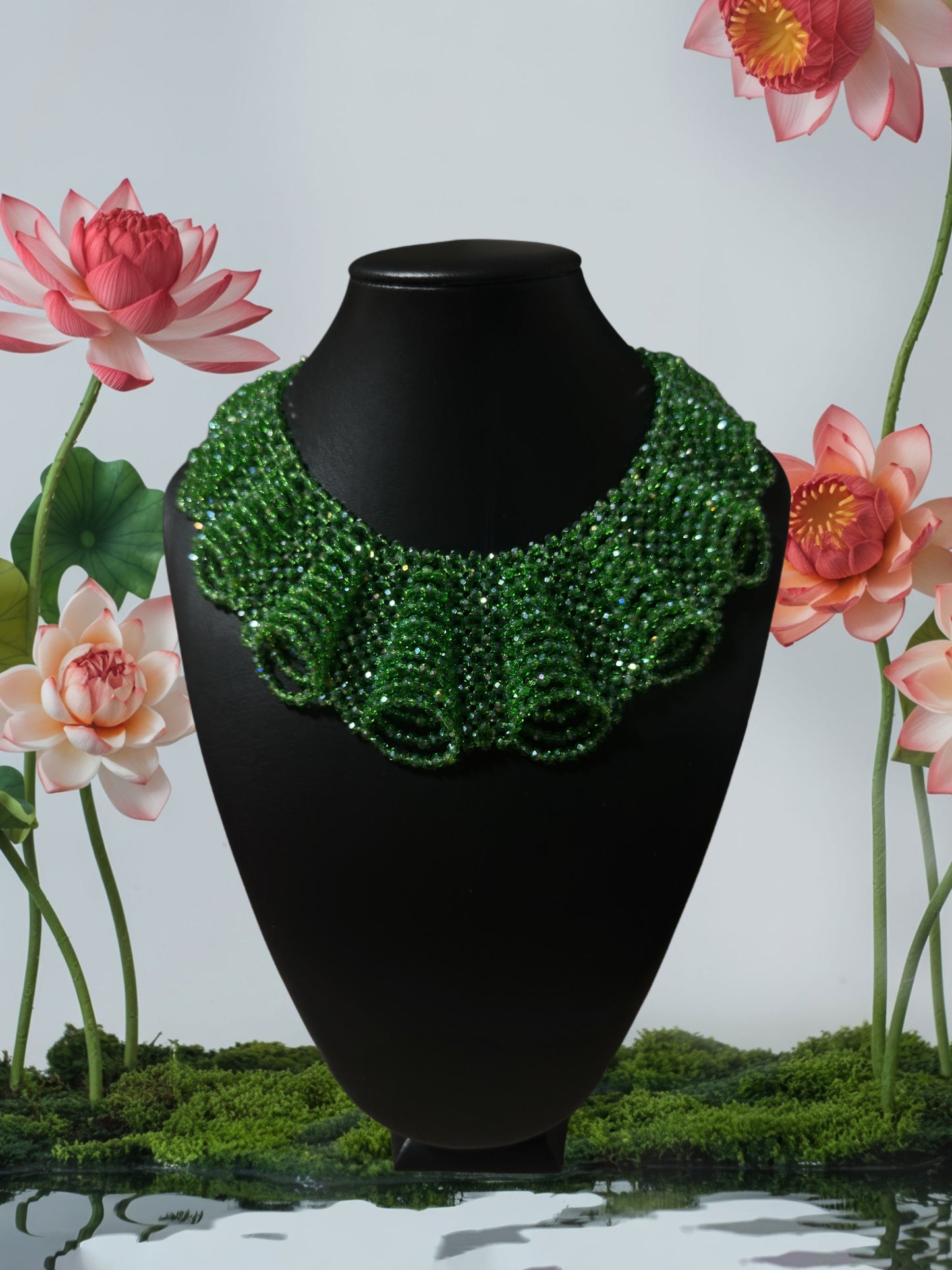 Crystal Ruffle Collar Necklace