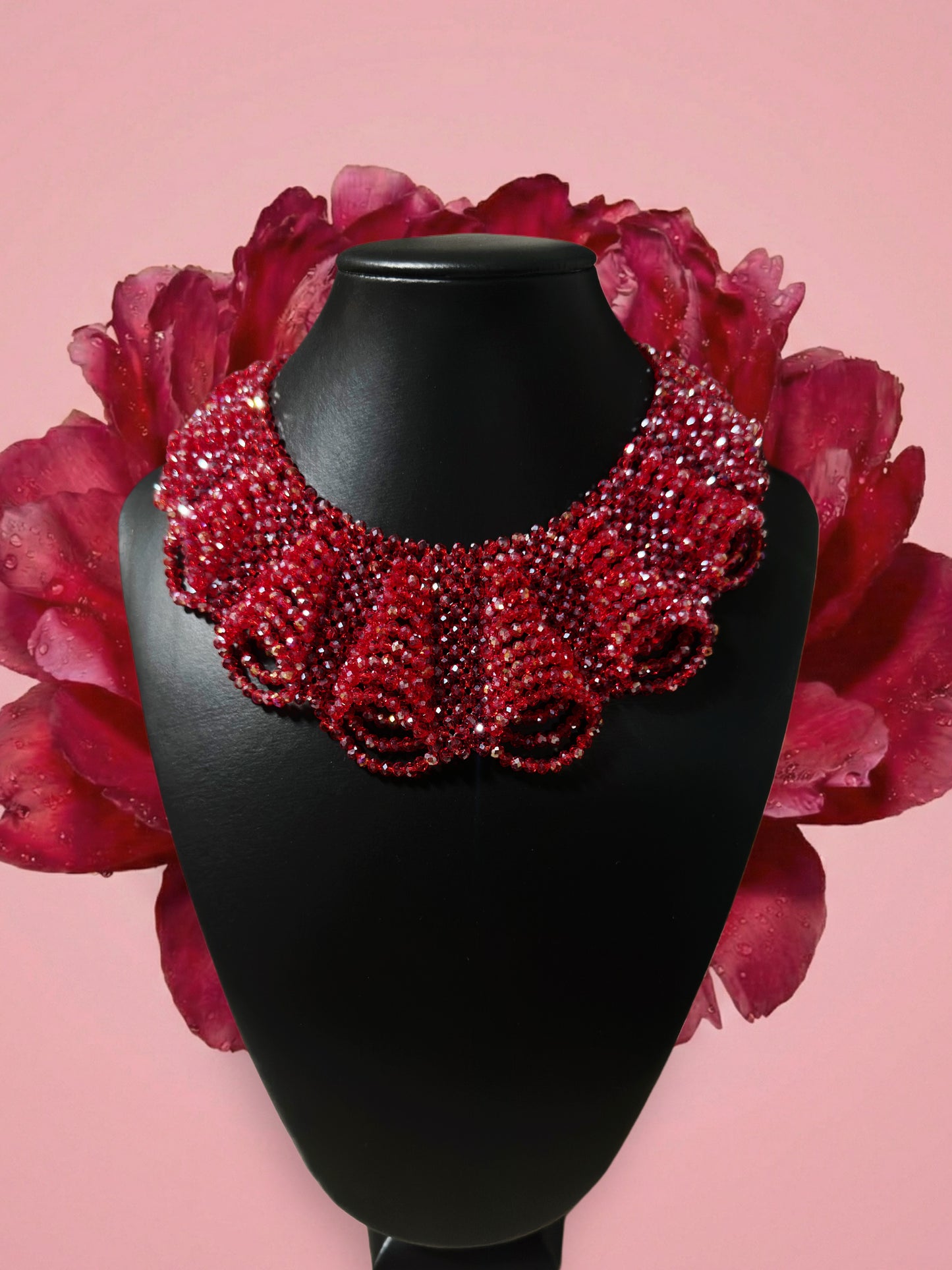 Crystal Ruffle Collar Necklace