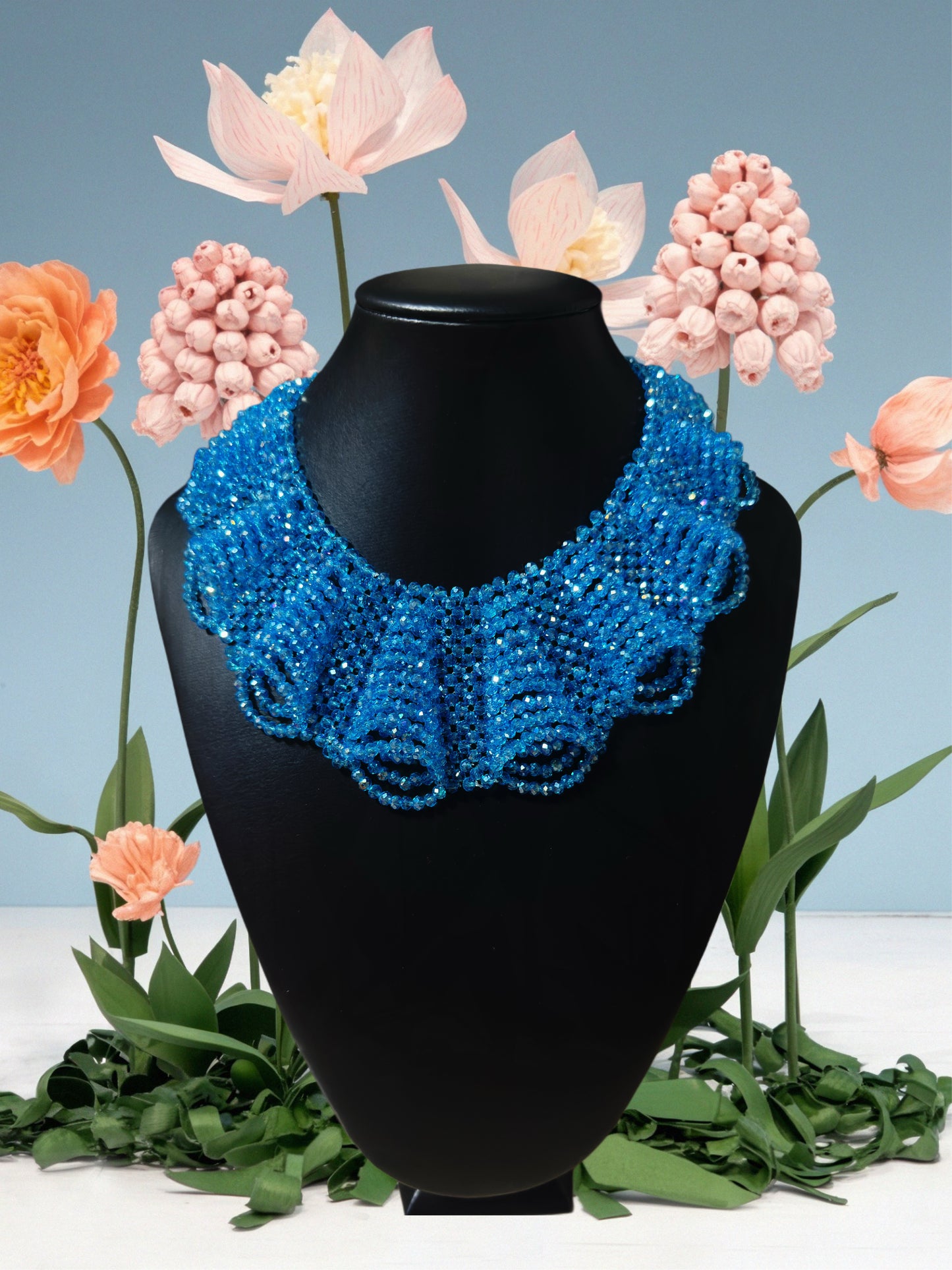 Crystal Ruffle Collar Necklace