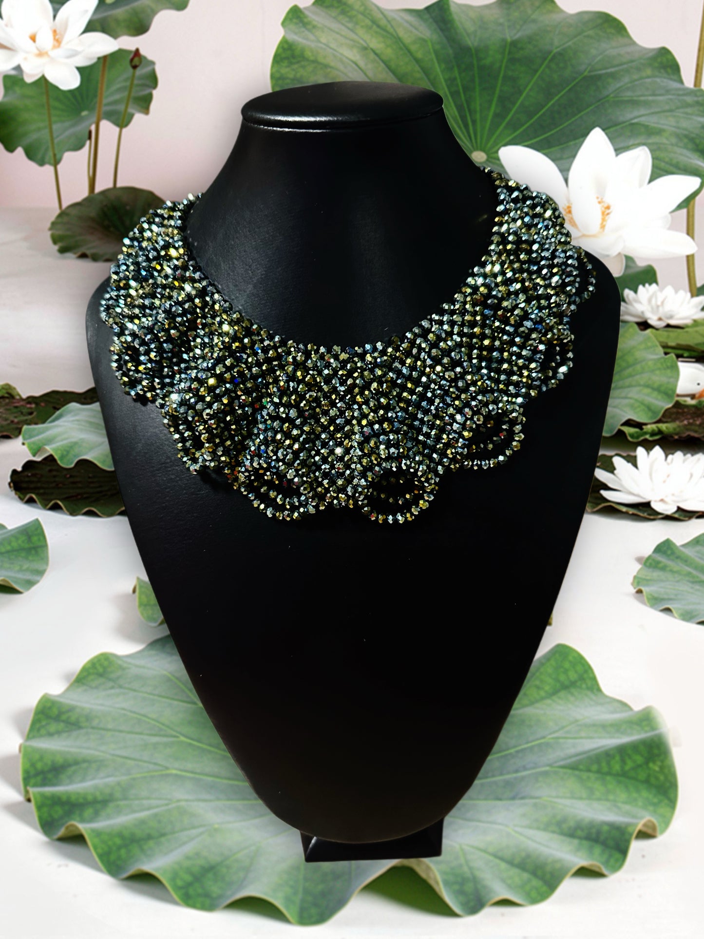 Crystal Ruffle Collar Necklace