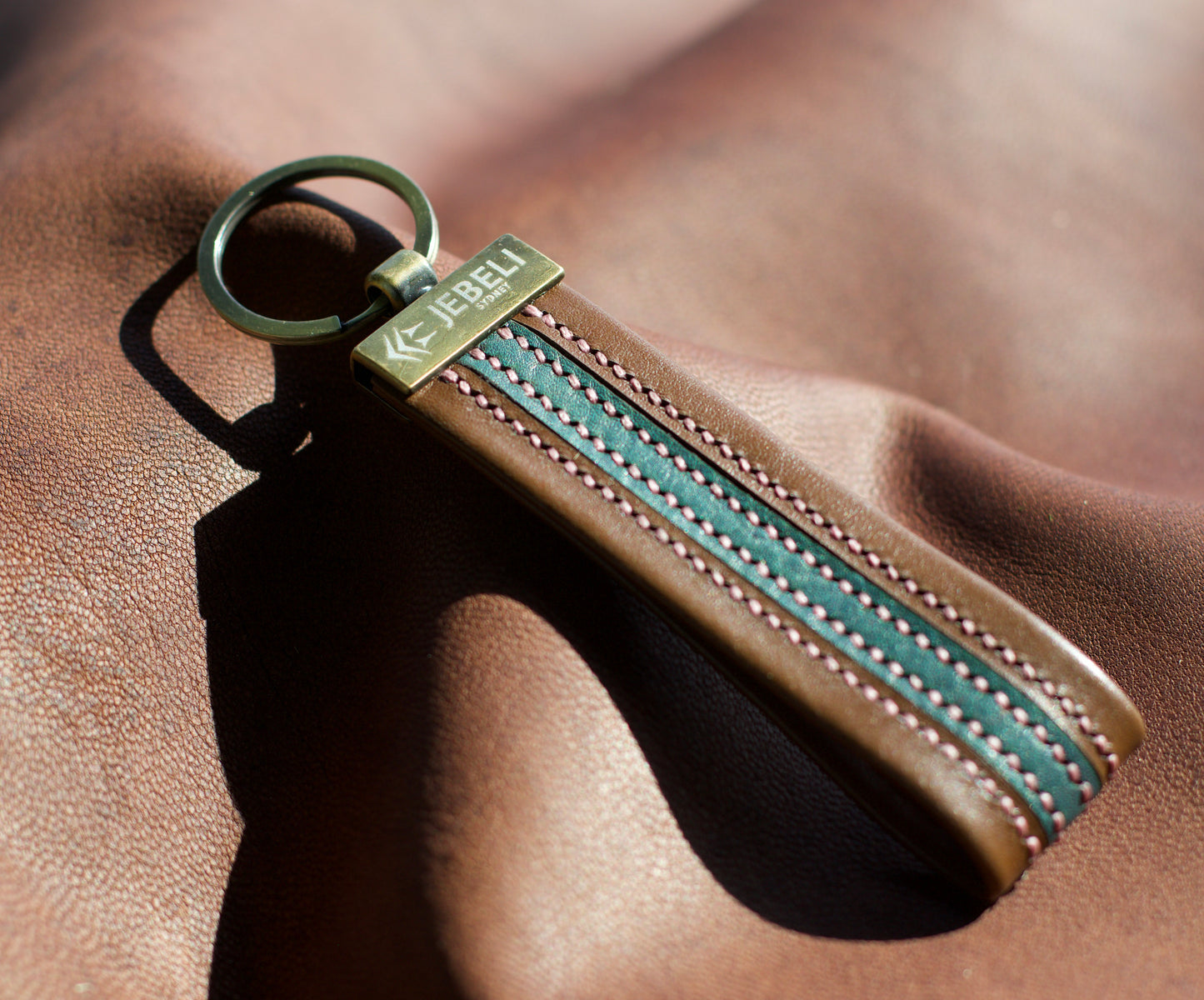 AURORA HANDSTITCHED LEATHER KEYRING