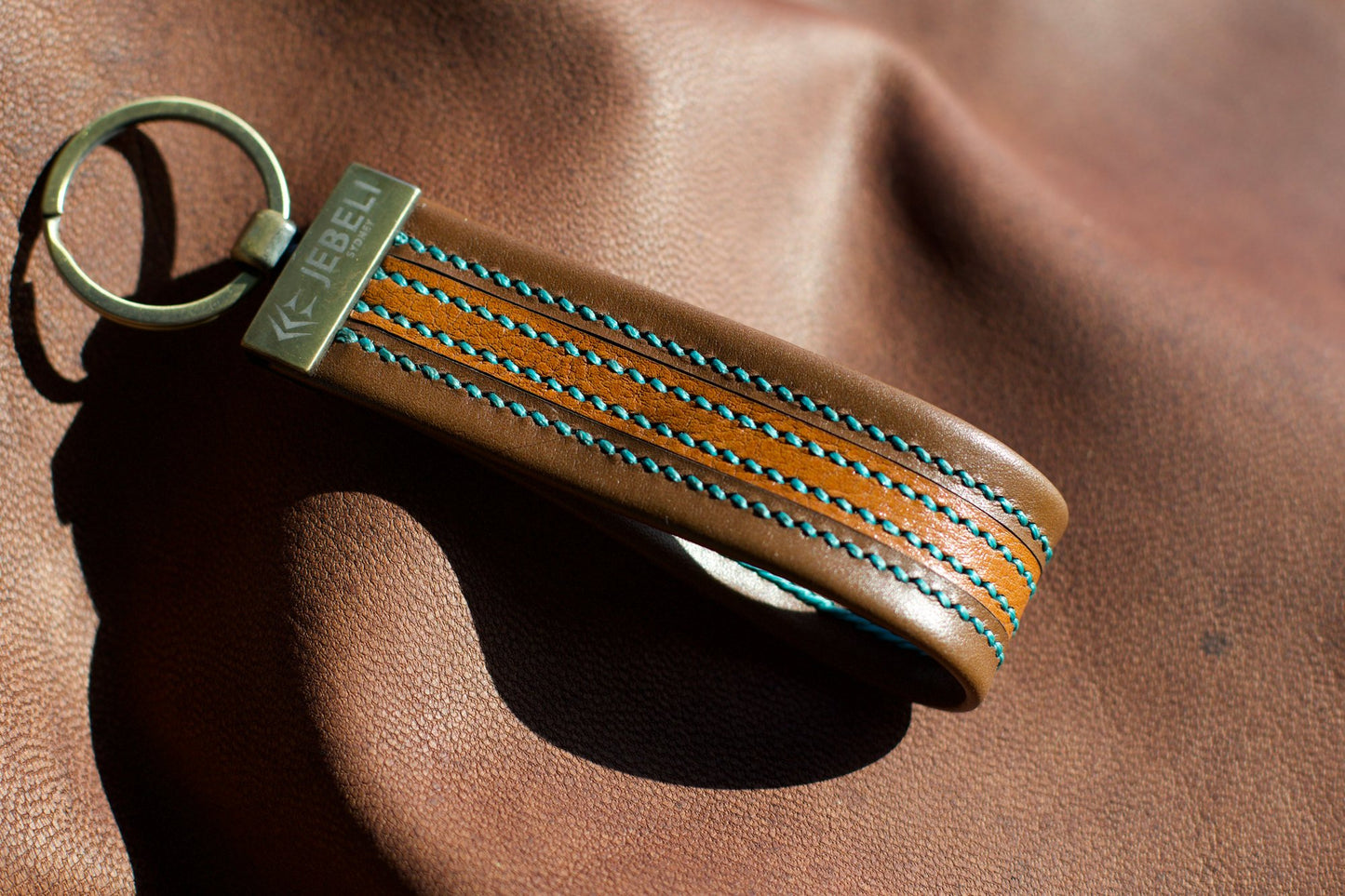 AURORA HANDSTITCHED LEATHER KEYRING