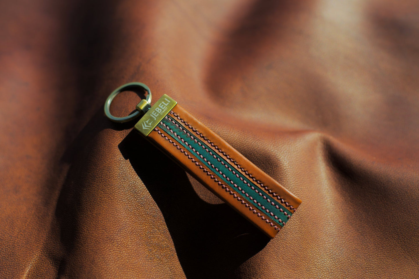 AURORA HANDSTITCHED LEATHER KEYRING