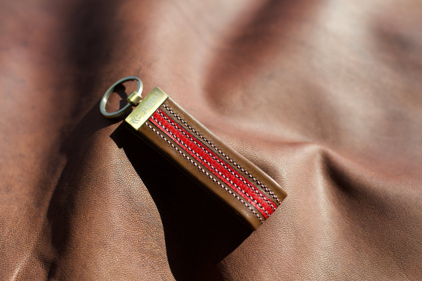 AURORA HANDSTITCHED LEATHER KEYRING