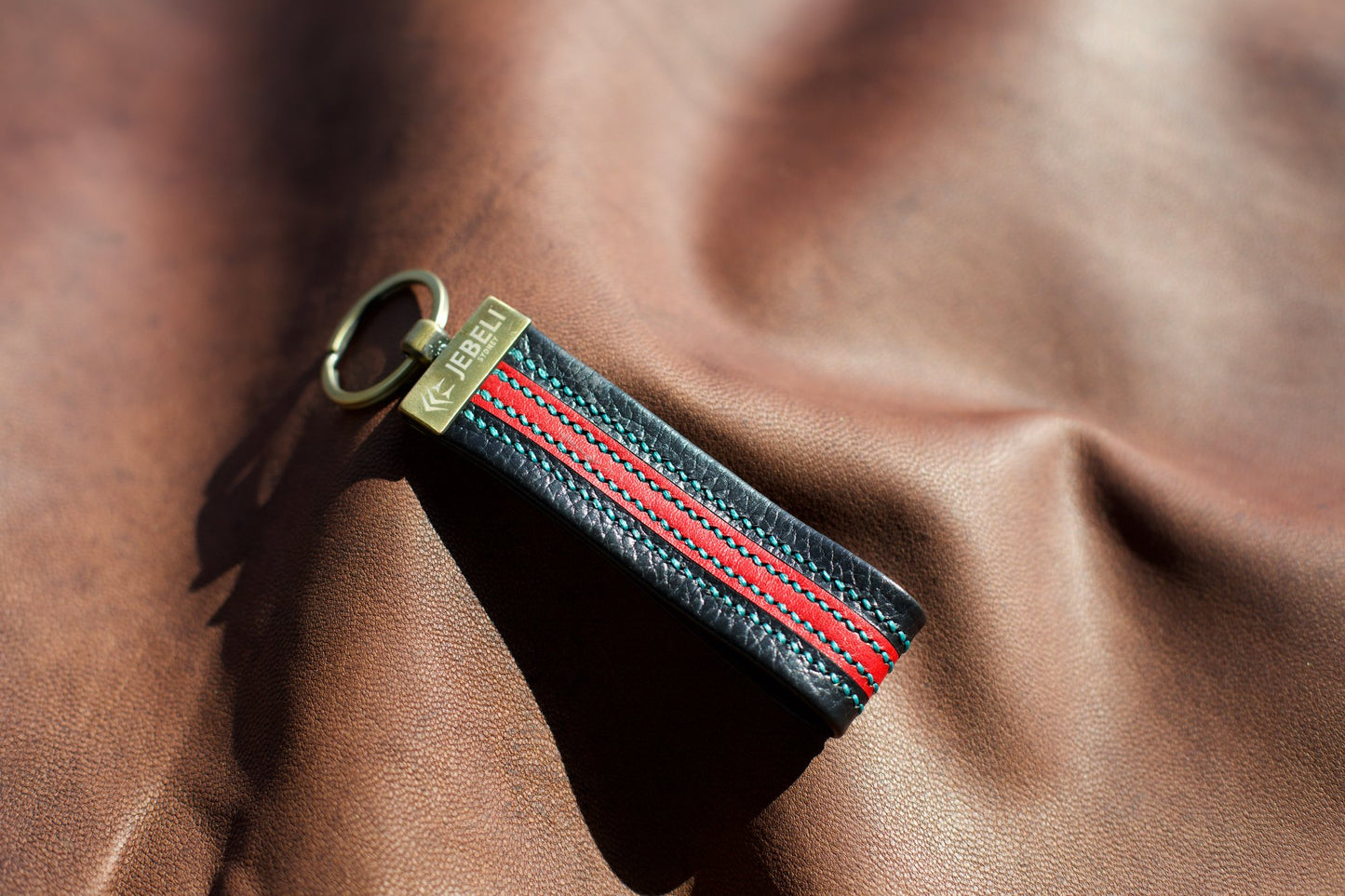 AURORA HANDSTITCHED LEATHER KEYRING