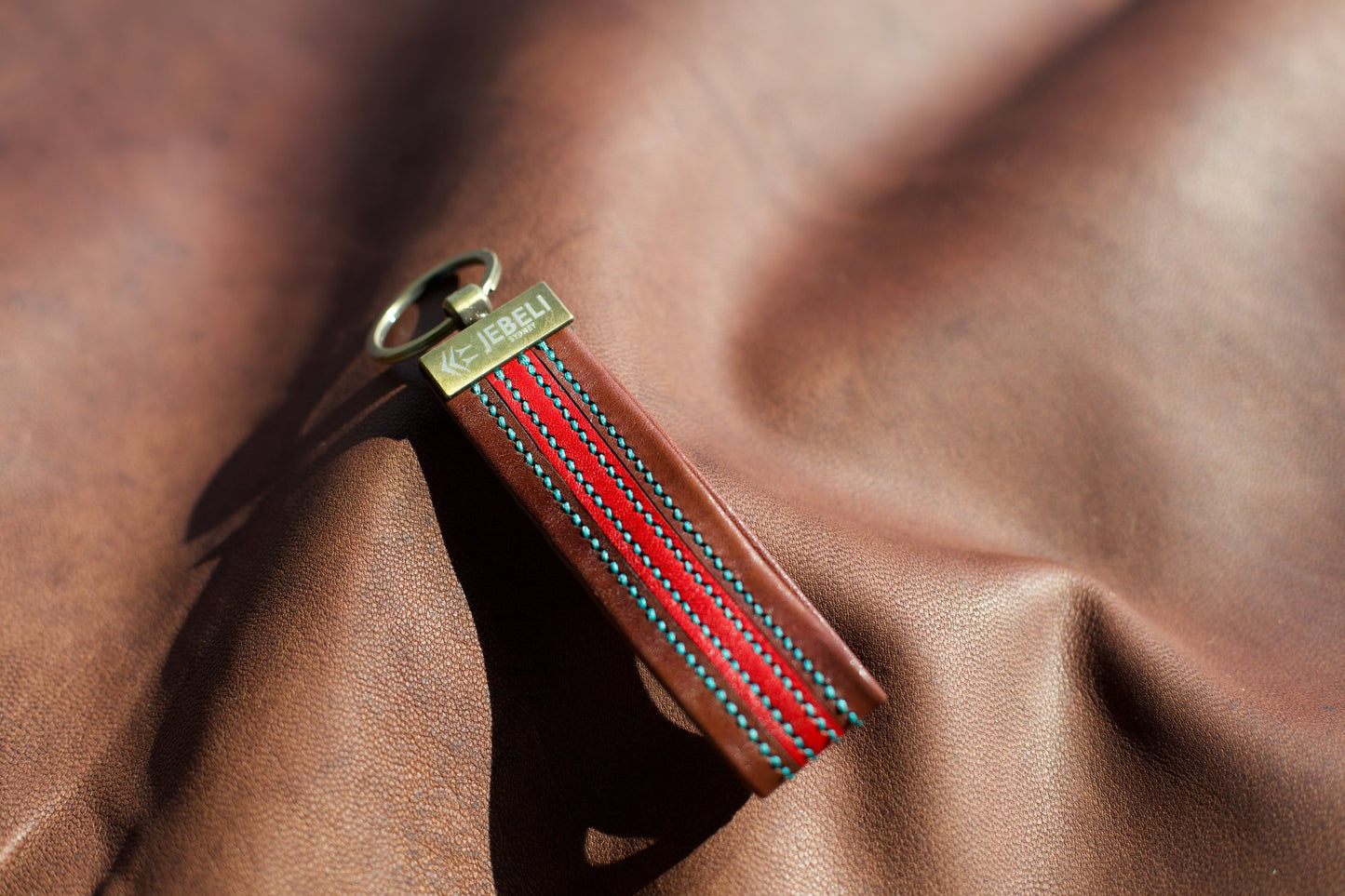 AURORA HANDSTITCHED LEATHER KEYRING