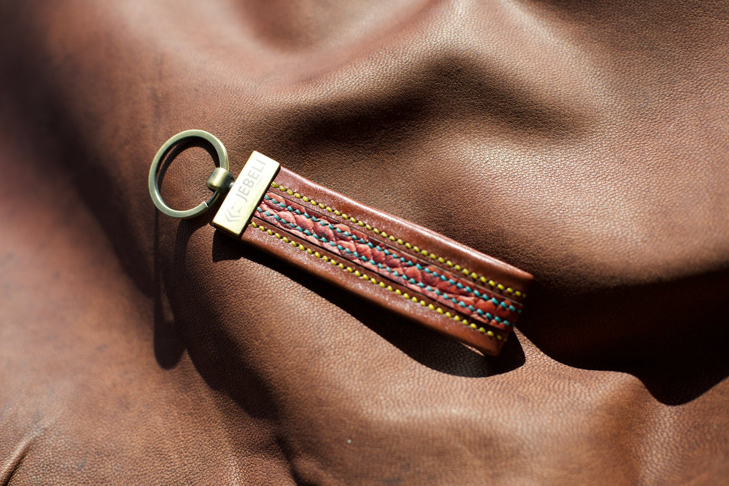 AURORA HANDSTITCHED LEATHER KEYRING