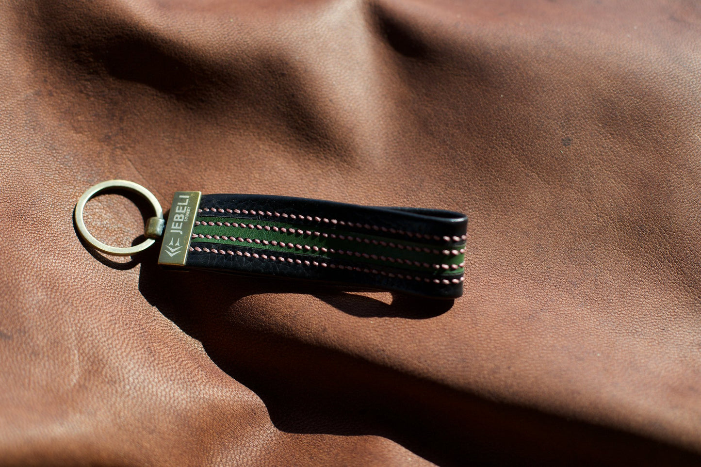 AURORA HANDSTITCHED LEATHER KEYRING